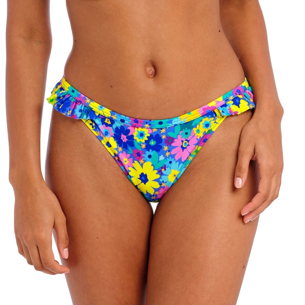 NEW Freya Garden Disco Rio Ruffle Bikini Brief Swim Bottom 204376 Multi Floral